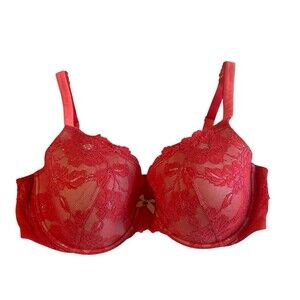 Victoria's Secret Body by Victoria Pink Lace Lined Perfect Coverage Bra Sz 38DD